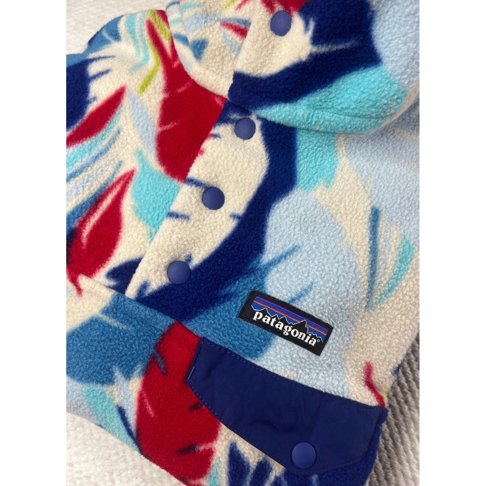 Patagonia Synchilla Fleece Pullover Women's XXS‎ Colorful Tropical Leaf Snap-T